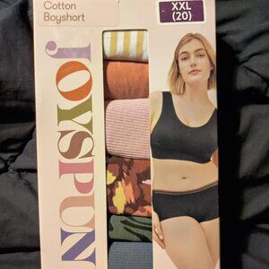 Joyspun Women's Cotton Boyshort Underwear Panties 6 Pair Size XXL